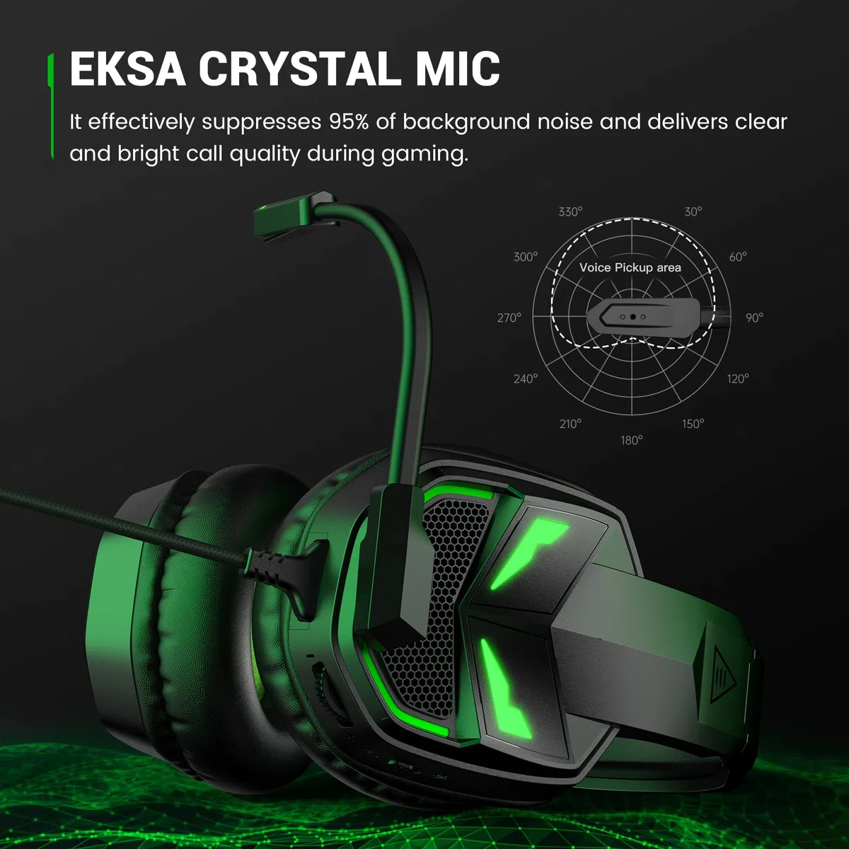 EKSA Fenrir Auriculares Gaming con Micrófono, RGB Cascos Gaming Compatibles con PS4, PS5, Xbox One, PC, Switch, Suave Orejeras de Memoria, Diadema Acolchada y Ajustable, 3.5mm Jack para PC
