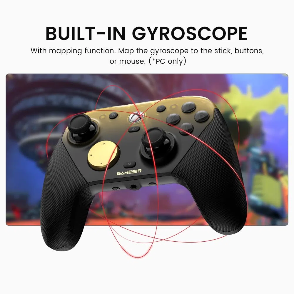 GameSir G7 Pro Mando 1000Hz con Estación de Carga para Xbox Series X|S, Xbox One, Windows 10/11 & Android – Joysticks TMR, Gatillos Ajustables & 4 Botones Programables – Oro