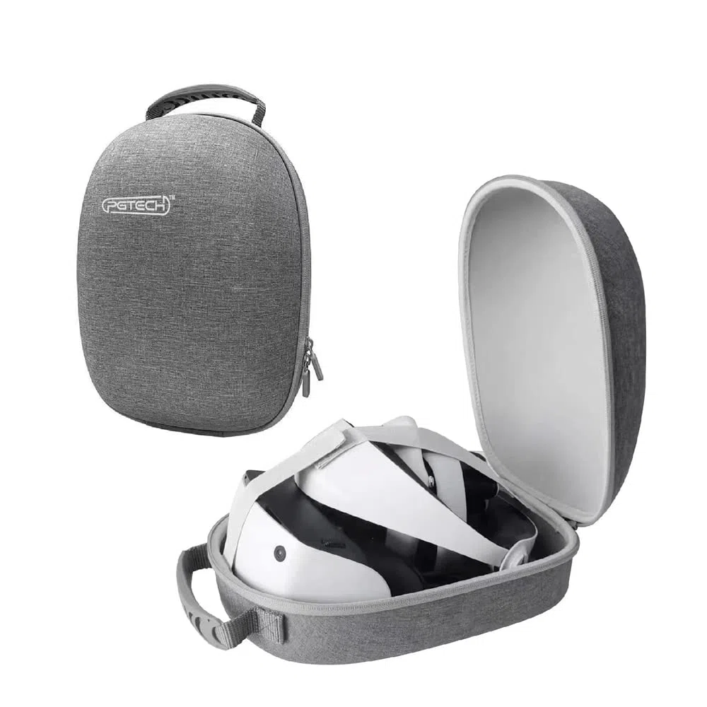 Funda de Transporte para PS VR2 – Funda de Mano rígida de EVA portátil con Cubierta Protectora de Lente para PlayStation VR2 Accesorios de Juego, para Viajes y Almacenamiento en el hogar, Gray,