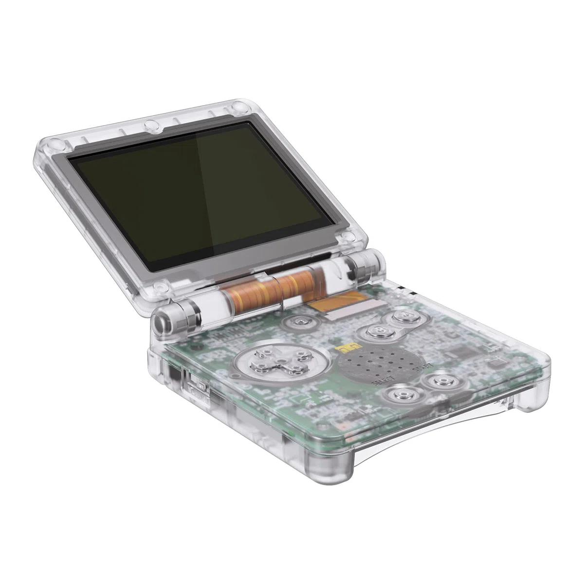eXtremeRate Carcasa Transparente para Gameboy Advance SP, Funda Cubierta con Botones, Compatible con Todos IPS y LCD Estándar - Sin Consola ni Pantalla IPS, Claro