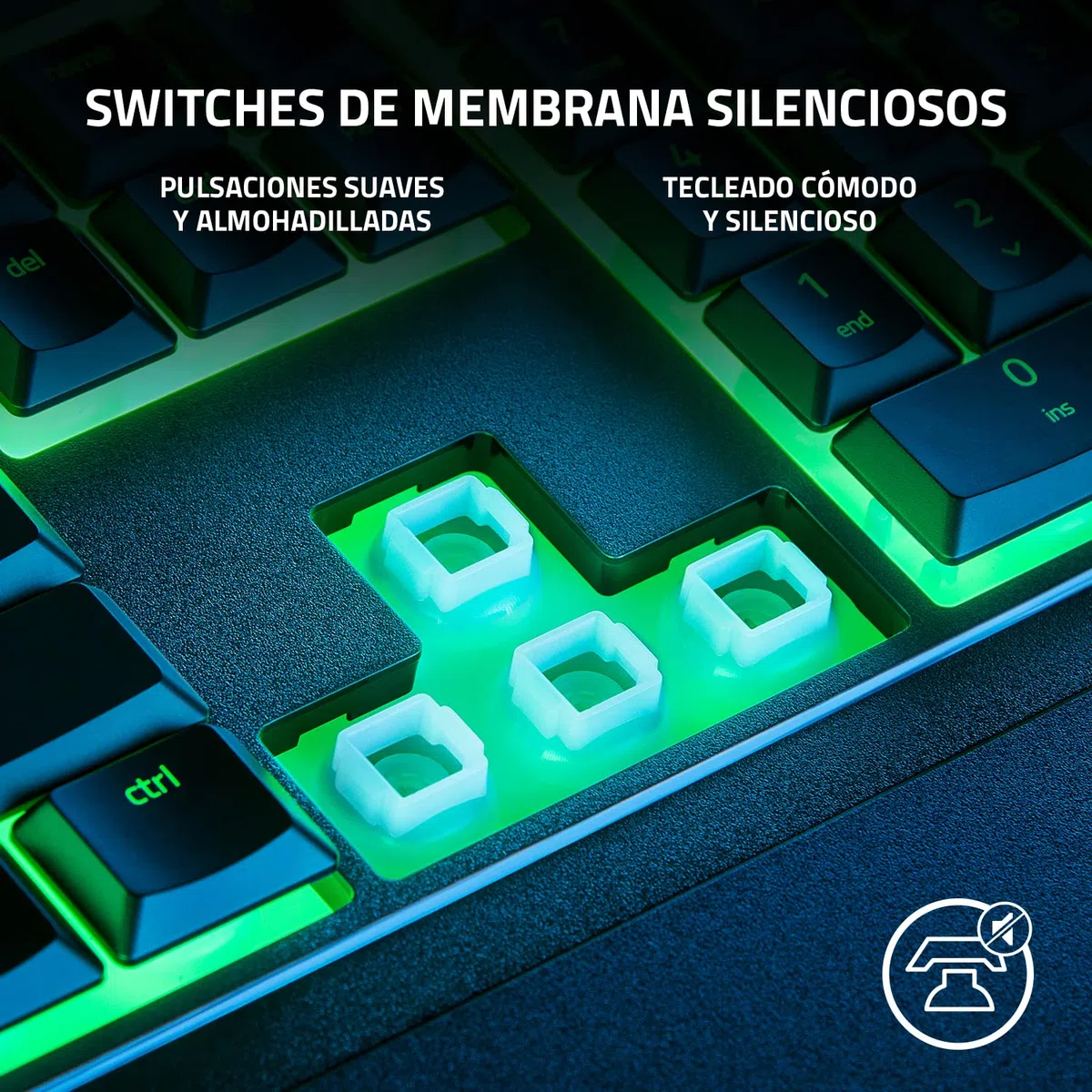 Razer Ornata V3 X - Teclado para Juegos de Bajo Perfil (Interruptores de Membrana Silenciosos, Teclas Recubiertas de rayos UV, Diseño Duradero y Resistente a Derrames) QWERTY Teclado ES | Negro