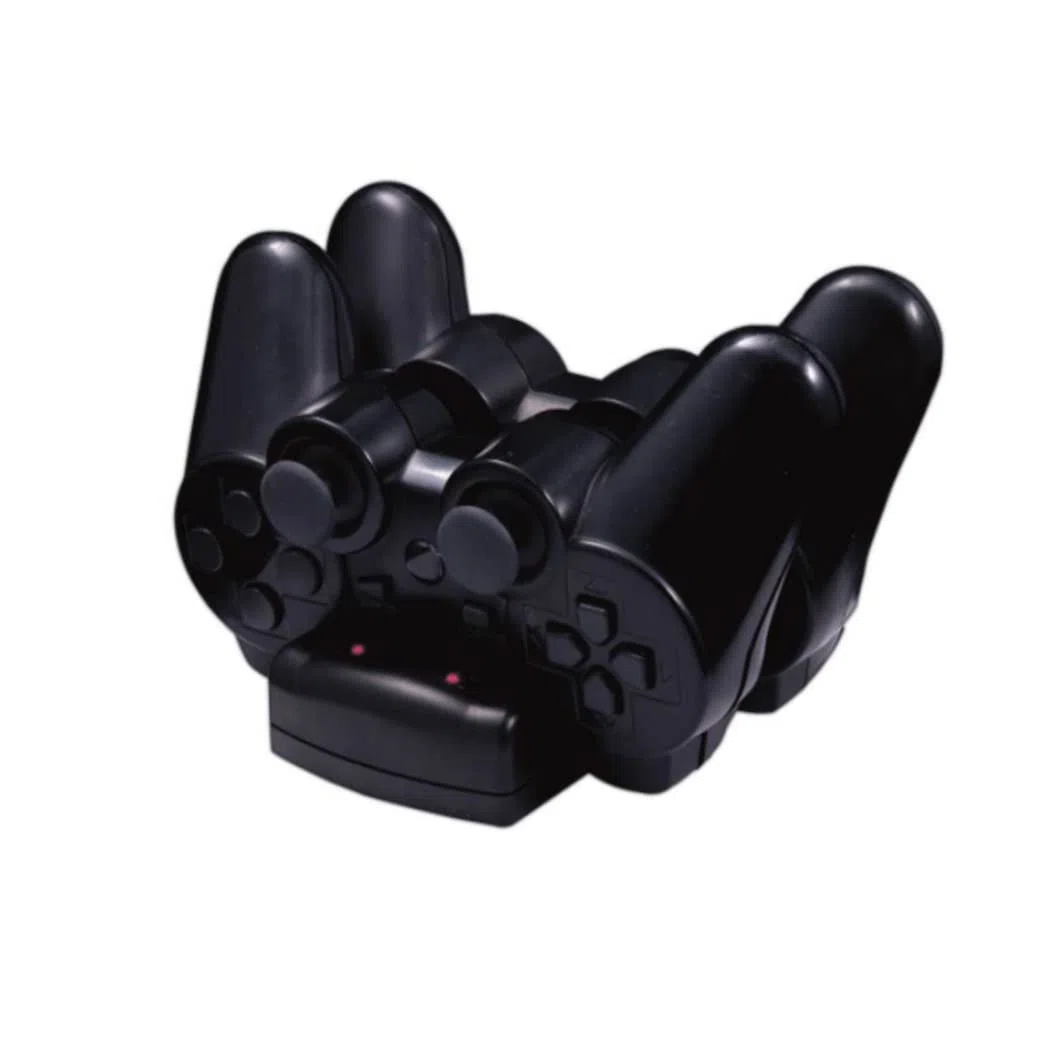 PS3/PS3 Move 2-in-1 Handle Cargador PS3 Controlador inalámbrico Dual-Seat Cargador PS3 Move Dual Docking Station Cargador con Cable de Carga-Negro