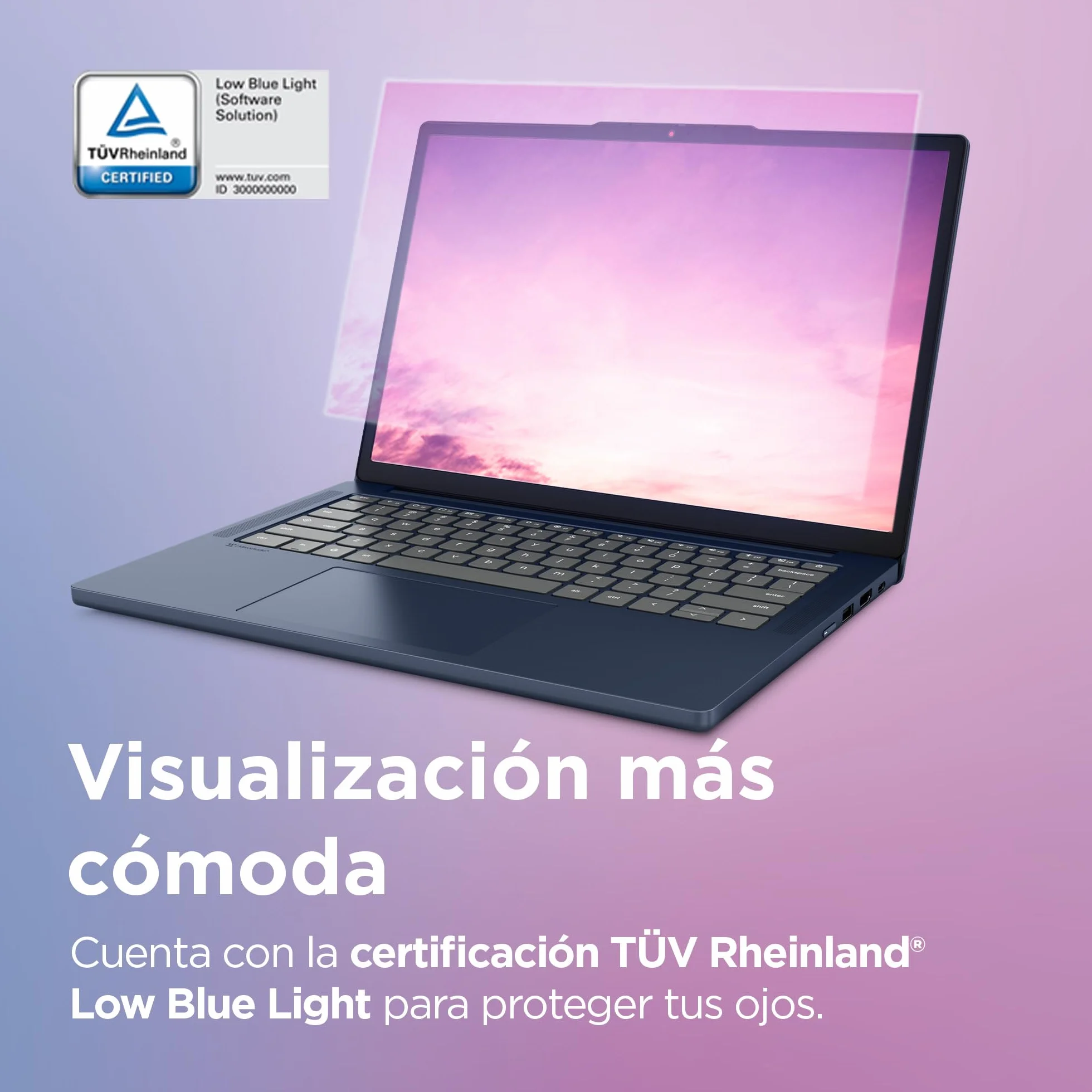 Lenovo Chromebook Gen 11 - Ordenador Portátil 14" WUXGA (MediaTek Kompanio 540, 8 GB RAM, 128 GB UFS 2.2, ChromeOS) QWERTY Español, Azul + 3 Meses Google AI Pro con Gemini Pro y 5TB