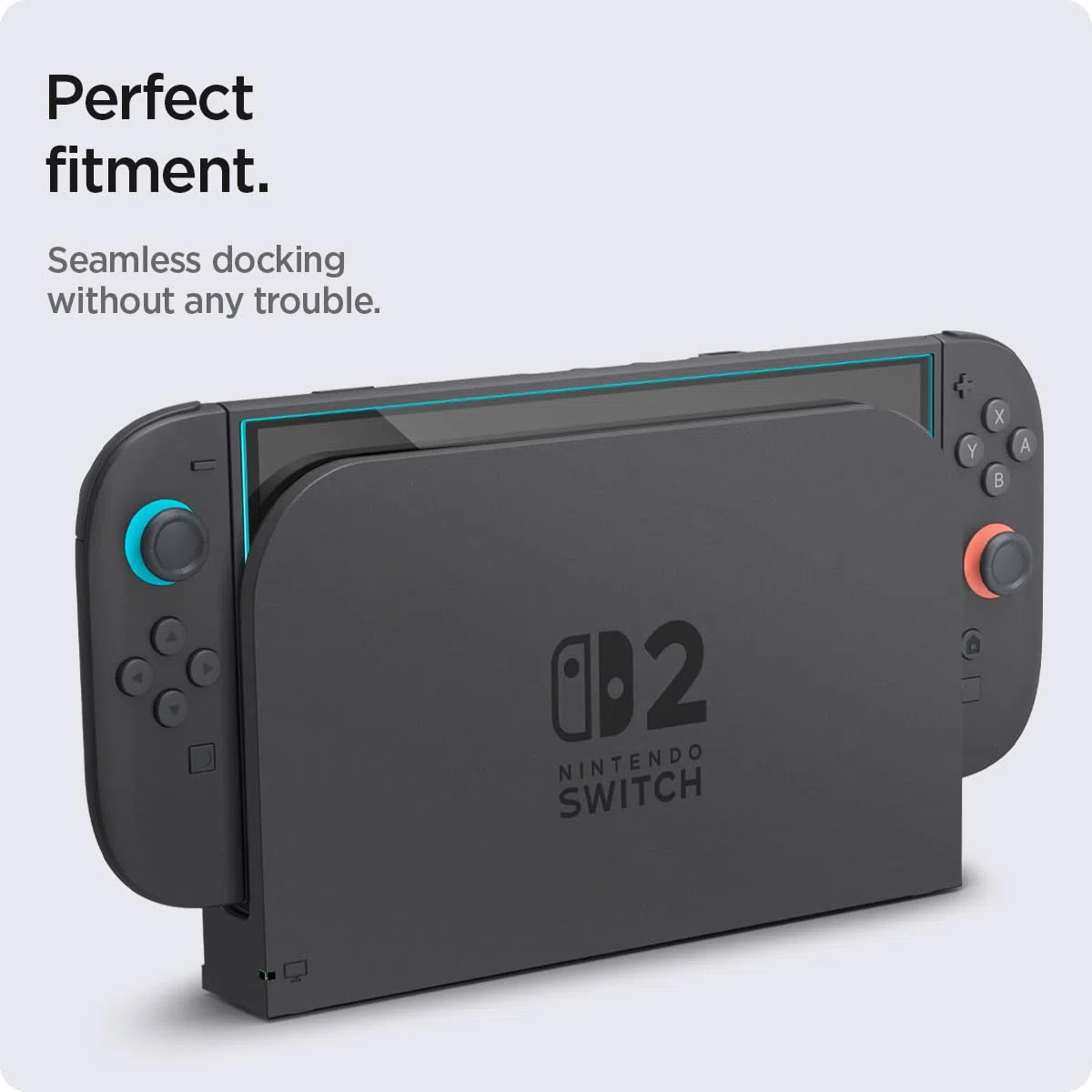 Spigen Glas.tR EZ Fit Protector Pantalla para Nintendo Switch 2, 2 Unidades, Instalación Fácil, Dureza 9H, Alta-Definición