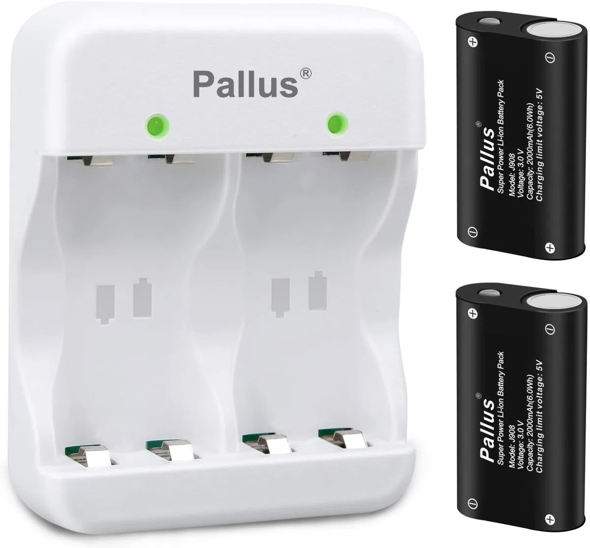 Paquete de baterías de litio para Xbox One Controller/Xbox Series X/S, Pallus recargable Xbox Controller batería con cargador rápido 2H para Xbox One/One X/One Elite/One S controladores