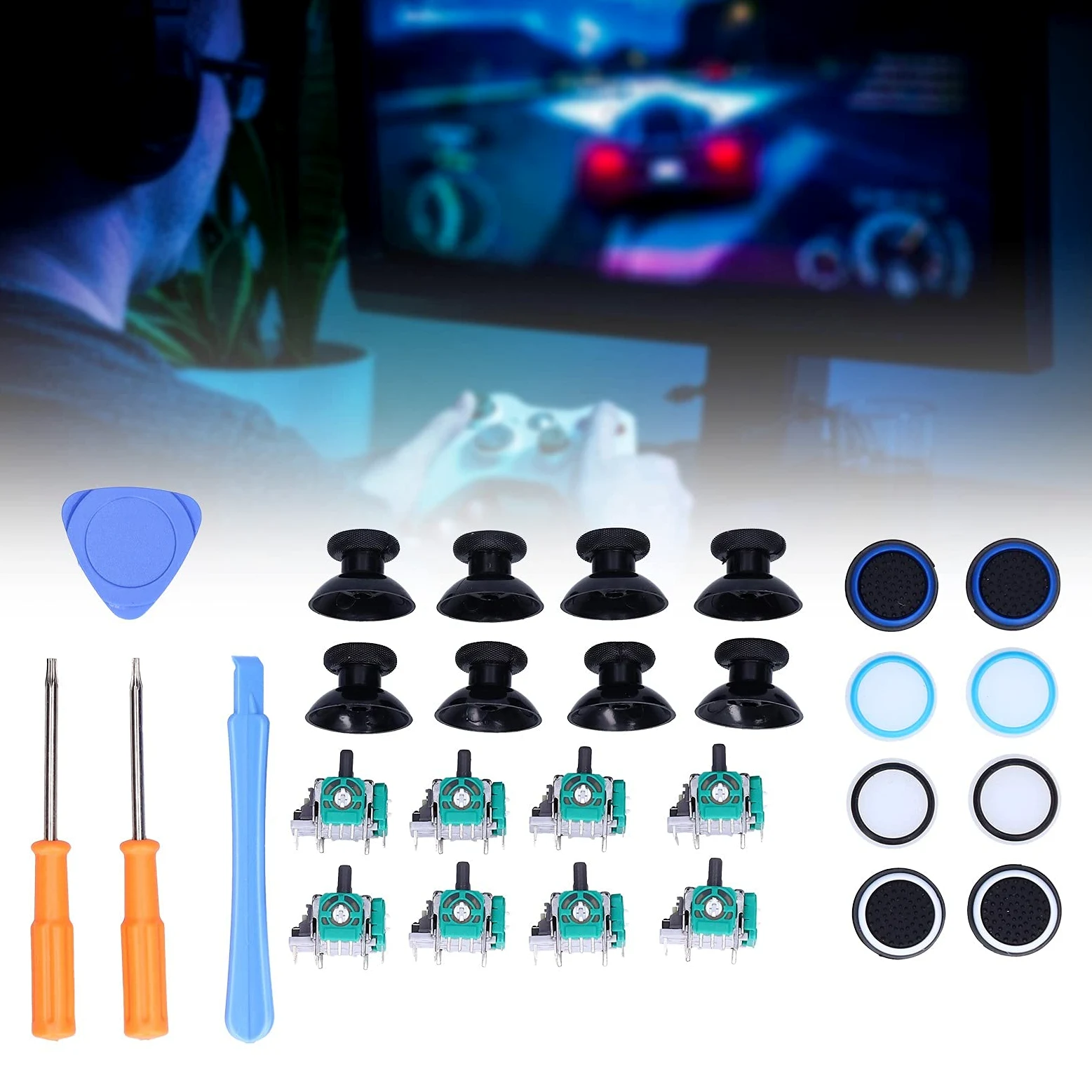 Kit de Joystick para One, Piezas de Repuesto para el Controlador One Compatible con el Controlador Regular S 1st 360(QM21071011 (Color Puro))