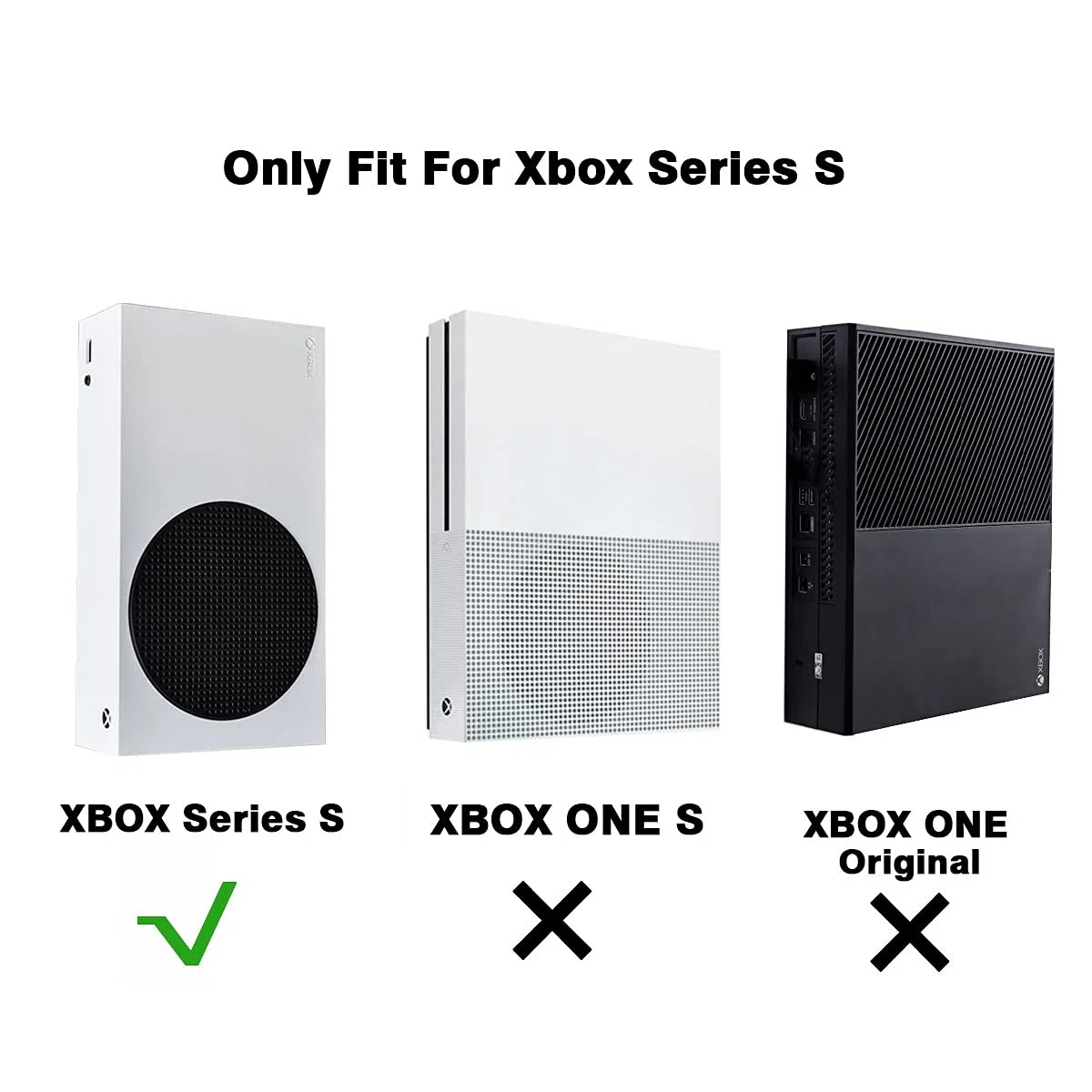 Monzlteck Soporte de Pared para Xbox Series S, Totalmente metálico, Colgante Vertical de Pared con botón de Encendido, Izquierda/Derecha, Soporte de Pared para XSS