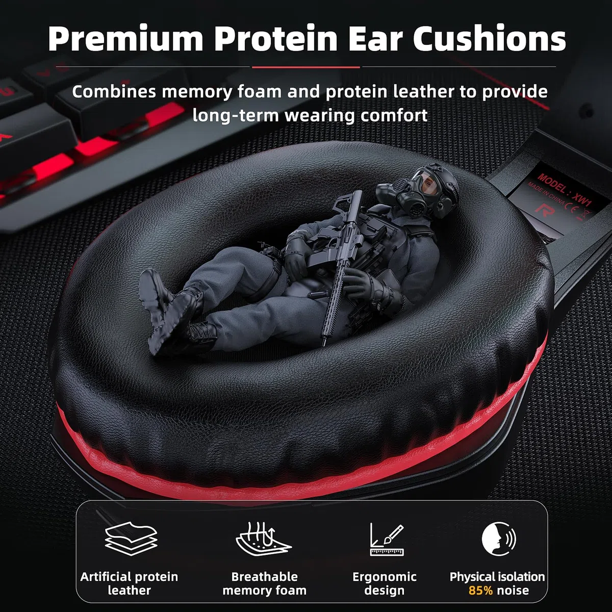 Tatybo Cascos Gaming, Auriculares Gaming con Graves Envolventes 3D, Micrófono Reducción De Ruido Y Almohadillas De Proteína, para Ps4 Ps5 Xbox PC Laptop