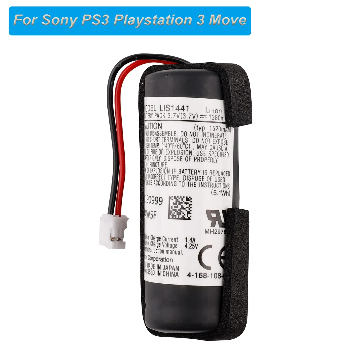 Batería de repuesto LIS1441 LIP1450 compatible con Sony PS3 PlayStation 3 Move Motion Controller