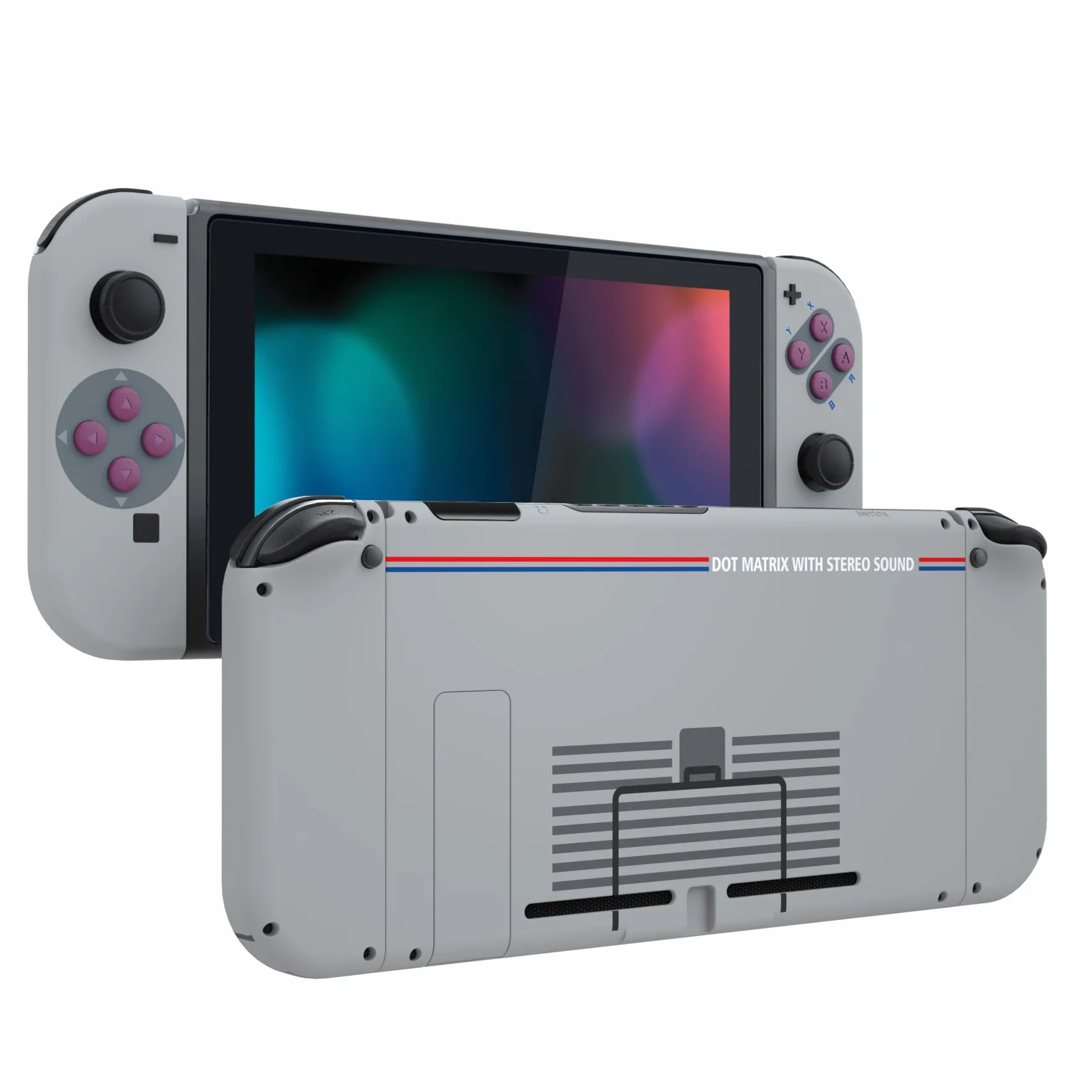 eXtremeRate Carcasa para Nintendo Switch Funda Protector para Nintendo Switch Consola Joycons Control Accesorios Shell Placa de reemplazo con Botones(Clásico 1989 GB DMG-01)