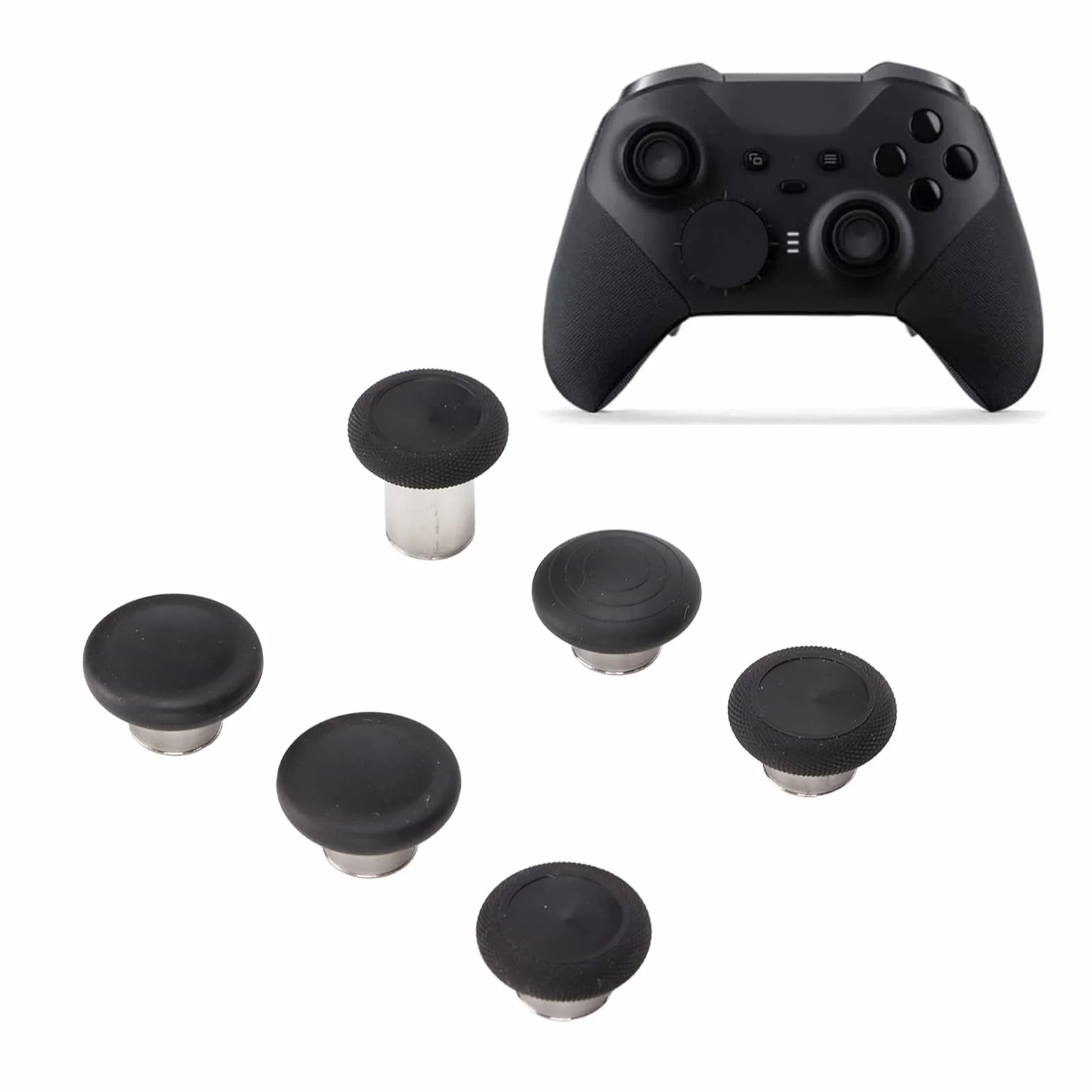 Joysticks de Repuesto, 6 uds. Joysticks de Goma de Metal de Acero Inoxidable Grip Swap Joysticks Thumb Stick para One Series 2
