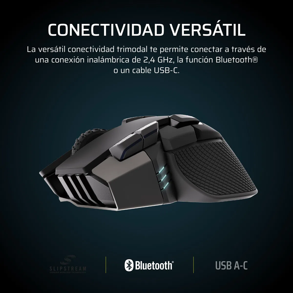 Corsair IRONCLAW Wireless SE (2026) Ratón para Juegos – Negro | 26 000 PPP, Diseño Ergonómico para Manos Grandes, 10 Botones Programables, para MOBA, FPS, MMO