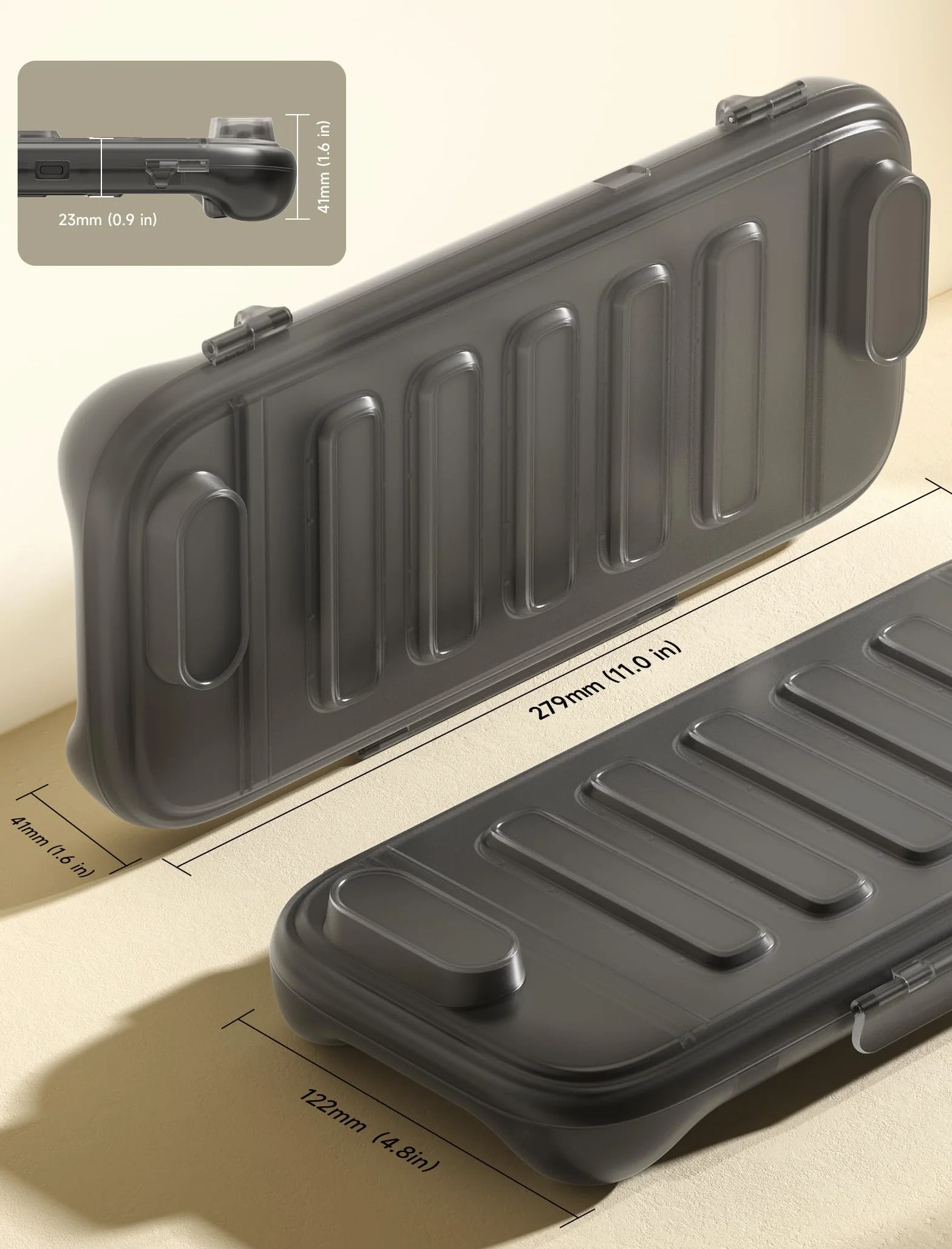 JSAUX Funda Protectora para Nintendo Switch 2 (2025) – Carcasa Dura de PC, Delgada y Portátil, a Prueba de Polvo, Ranura para Tarjetas de Juego, Ideal para Viaje – Translúcido Negro (PC0116)