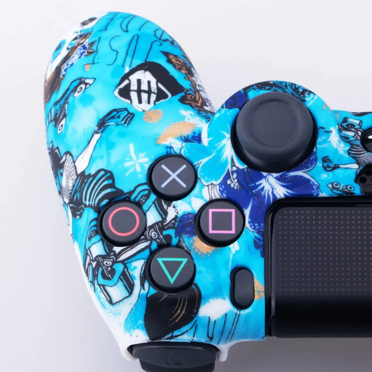 Yorha Water Transfer Printing (Hexe) Funda de Silicona para PS4/Slim/Pro Dualshock 4 mandos x 1 con Accesorios x 10