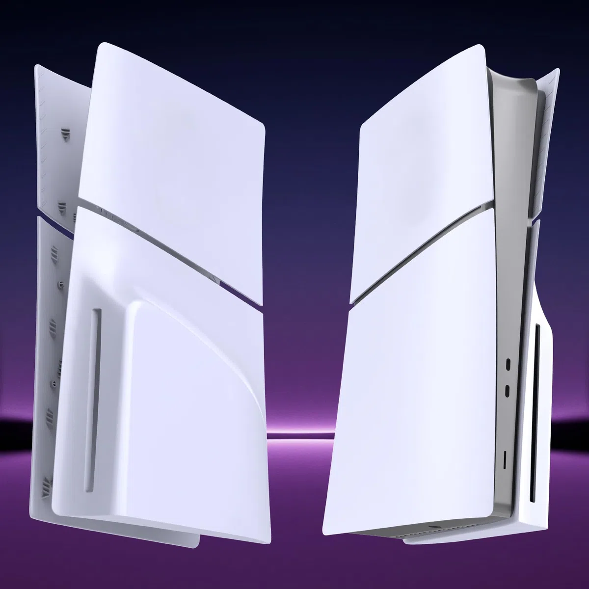 Placas de Cubierta para Consola PlayStation 5 Slim Disc Edition para PS5, Paneles de Carcasa compatibles, Placa Frontal Protectora de Repuesto (Blanco)