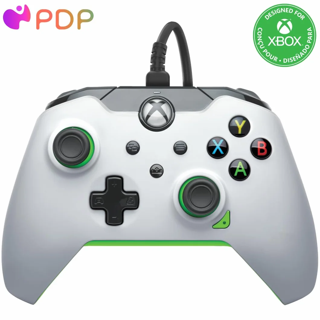 PDP Wired Video Game mando Neon White for Xbox Series X|S, Gamepad, Gaming mando, Xbox One, Officially Licensed