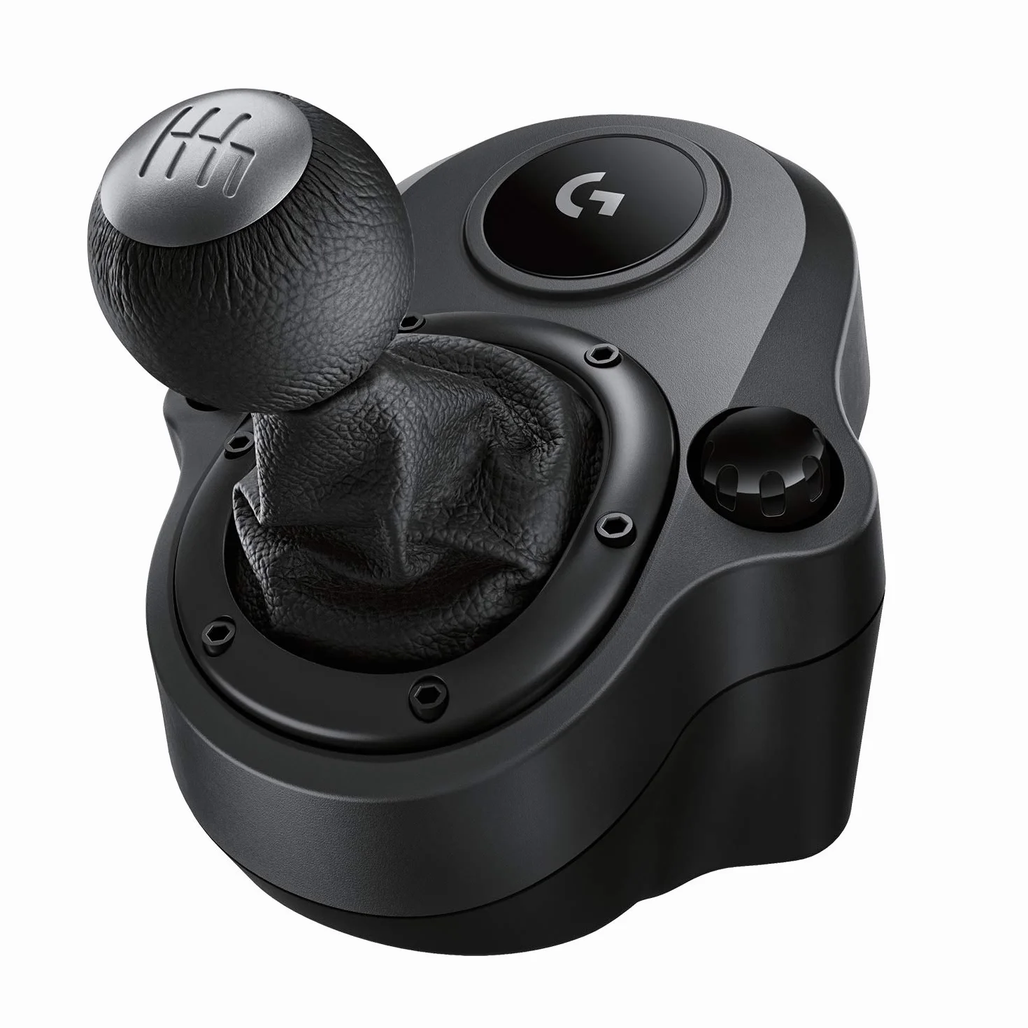 Logitech G Driving Force Palanca de Cambio para Volantes de Carreras G29, G920 y G923, 6 Velocidades, Marcha Atrás a Presion, Acero y Cuero - Negro