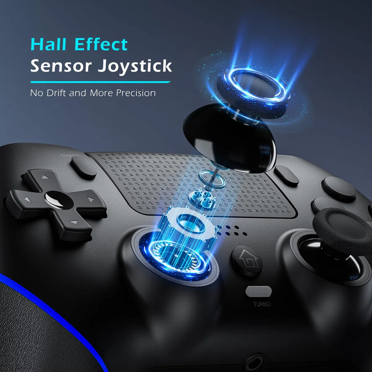 CHEREEKI Mando para PS4, Mando Play 4 Inalambrico Compatiable con P4 Pro, P4 Slim con Joystick HALL, Función de Mapeo, Giroscopio y Vibración Dual