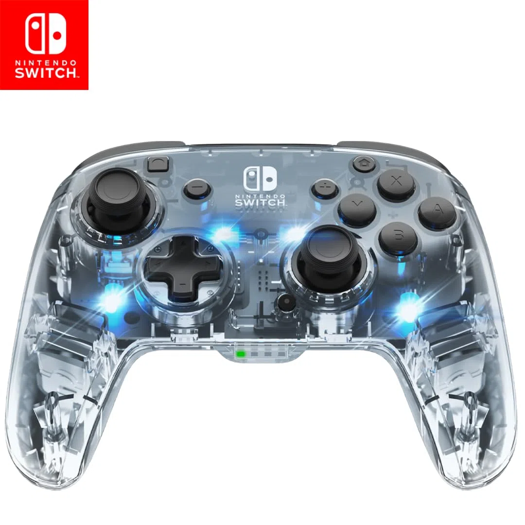 PDP Mando Afterglow Deluxe Wireless Nintendo Switch, Normal, Gris (Prismatic )