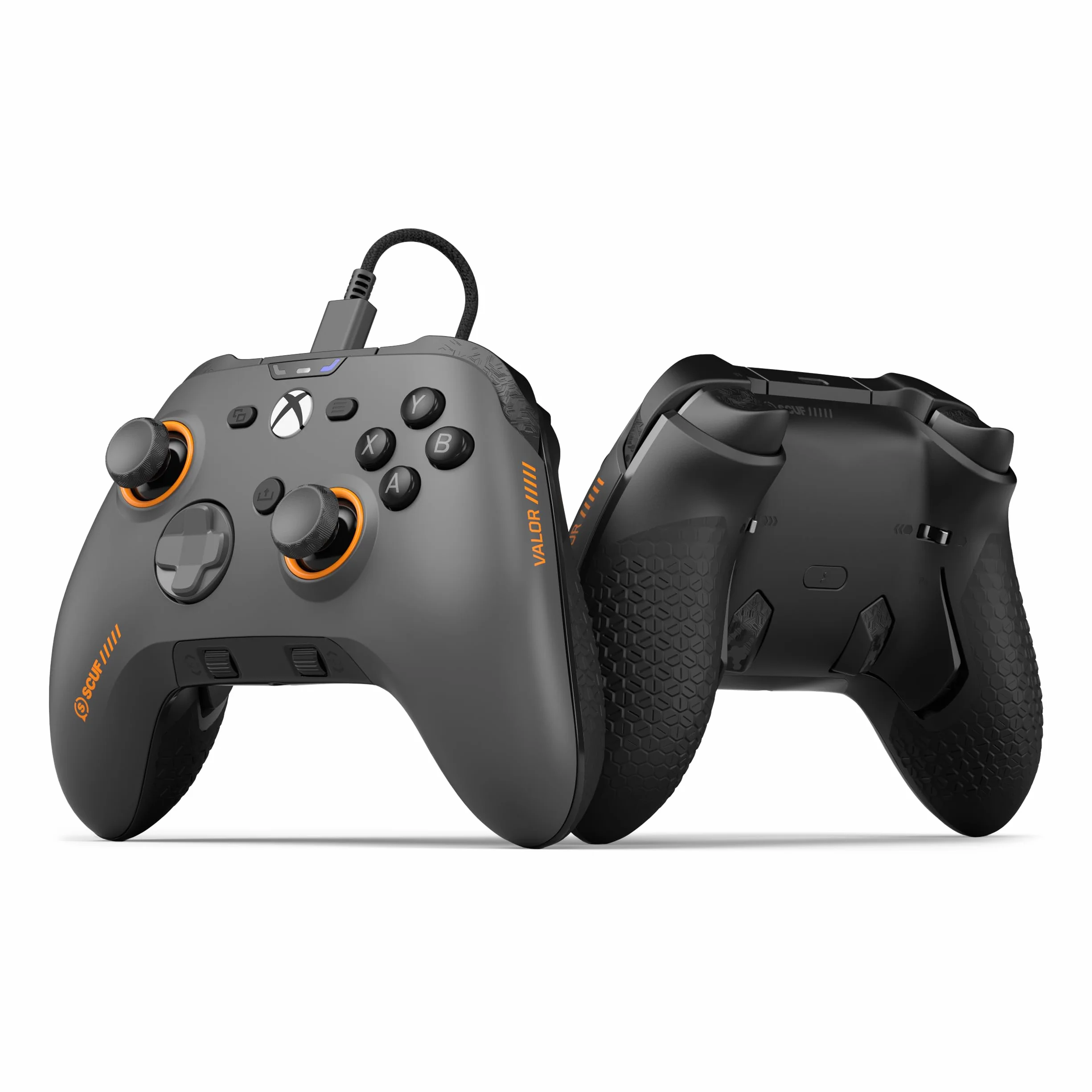SCUF VALOR PRO - Controlador Xbox de rendimiento con cable, paletas traseras personalizables, disparadores instantáneos, palancas de efecto Hall, controles de audio, Xbox Series X|S, Xbox One, gris