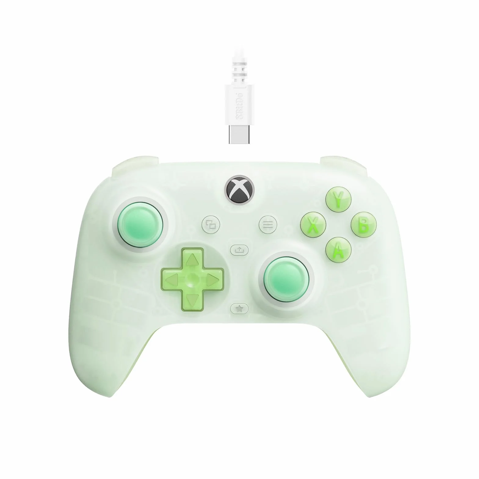 8Bitdo Ultimate Mini Wired Controller for Xbox with RGB Lighting Fire Ring, Hall Effect Joysticks and Triggers, for Xbox Series X|S, Xbox One, Windows 10/11 - Officially Licensed (Translucent Green)