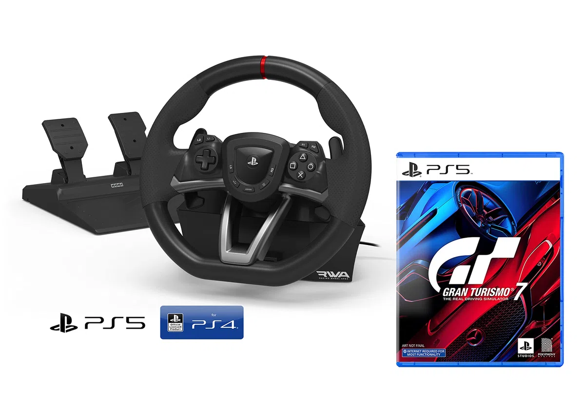 Volante y Pedales Hori RWA con licencia Sony PlayStation 4/5 [Nuevo modelo compatible con PS4/PS5] + Gran Turismo 7 [Playstation 5]