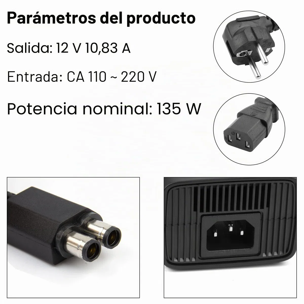 Labtec - Cargador de alimentación Labtec con cable de alimentación para consola Microsoft Xbox 360 Slim, 100-220V