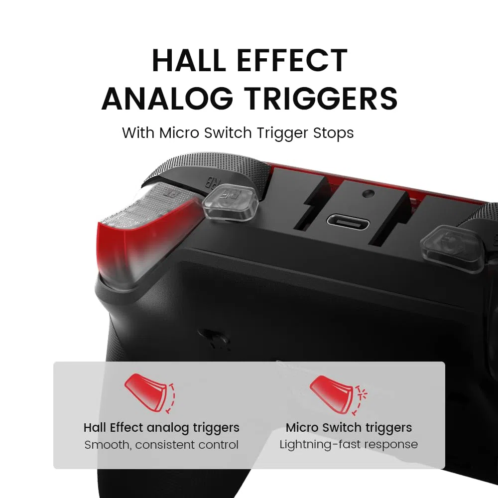 GameSir G7 Pro Mando 1000Hz con Estación de Carga para Xbox Series X|S, Xbox One, Windows 10/11 & Android – Joysticks TMR, Gatillos Ajustables & 4 Botones Programables – Shadow Ember