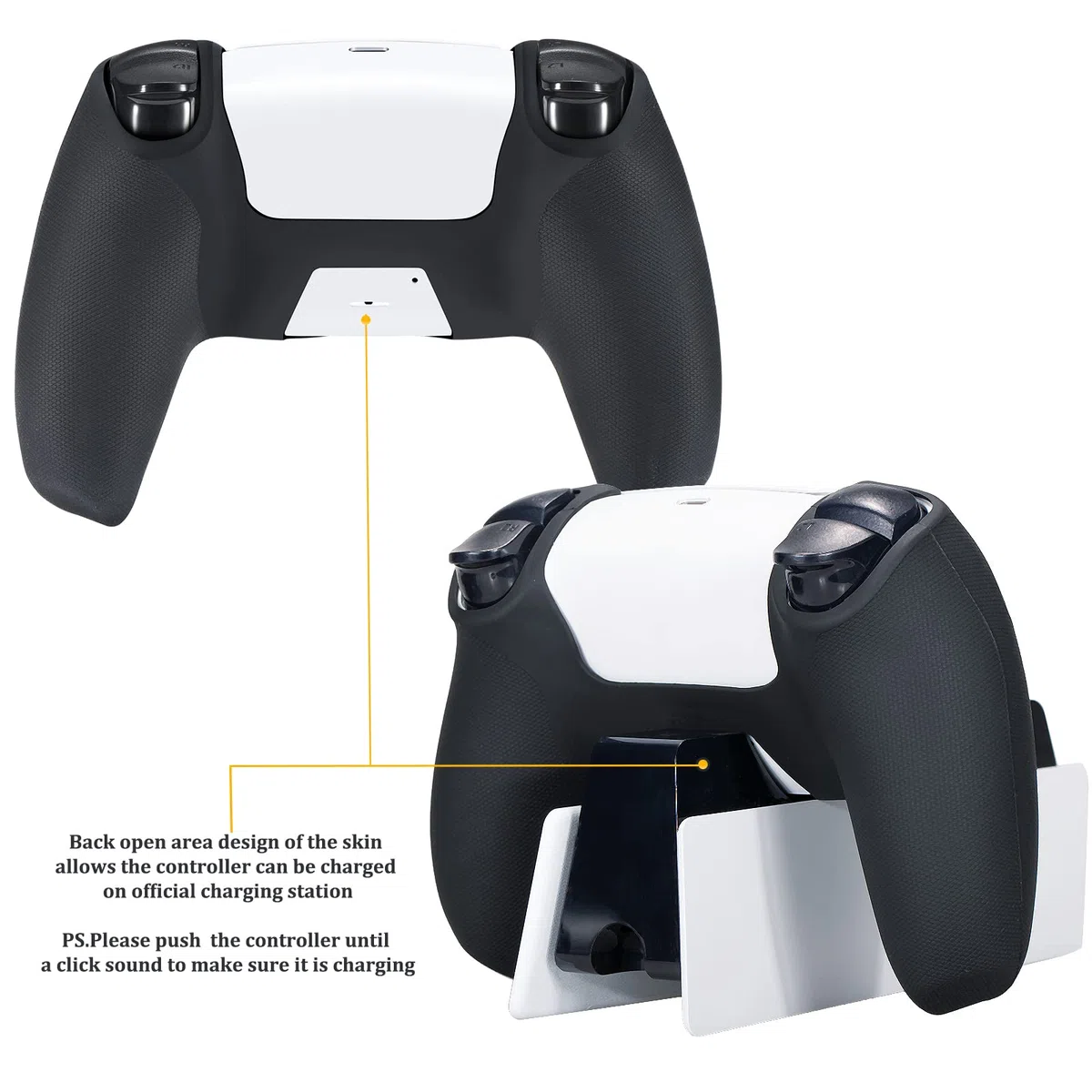 YoRHa Grip Texture - Funda de silicona para mando Dualsense de PS5 (2 dólares estadounidenses) con empuñaduras Pro Thumb x 8