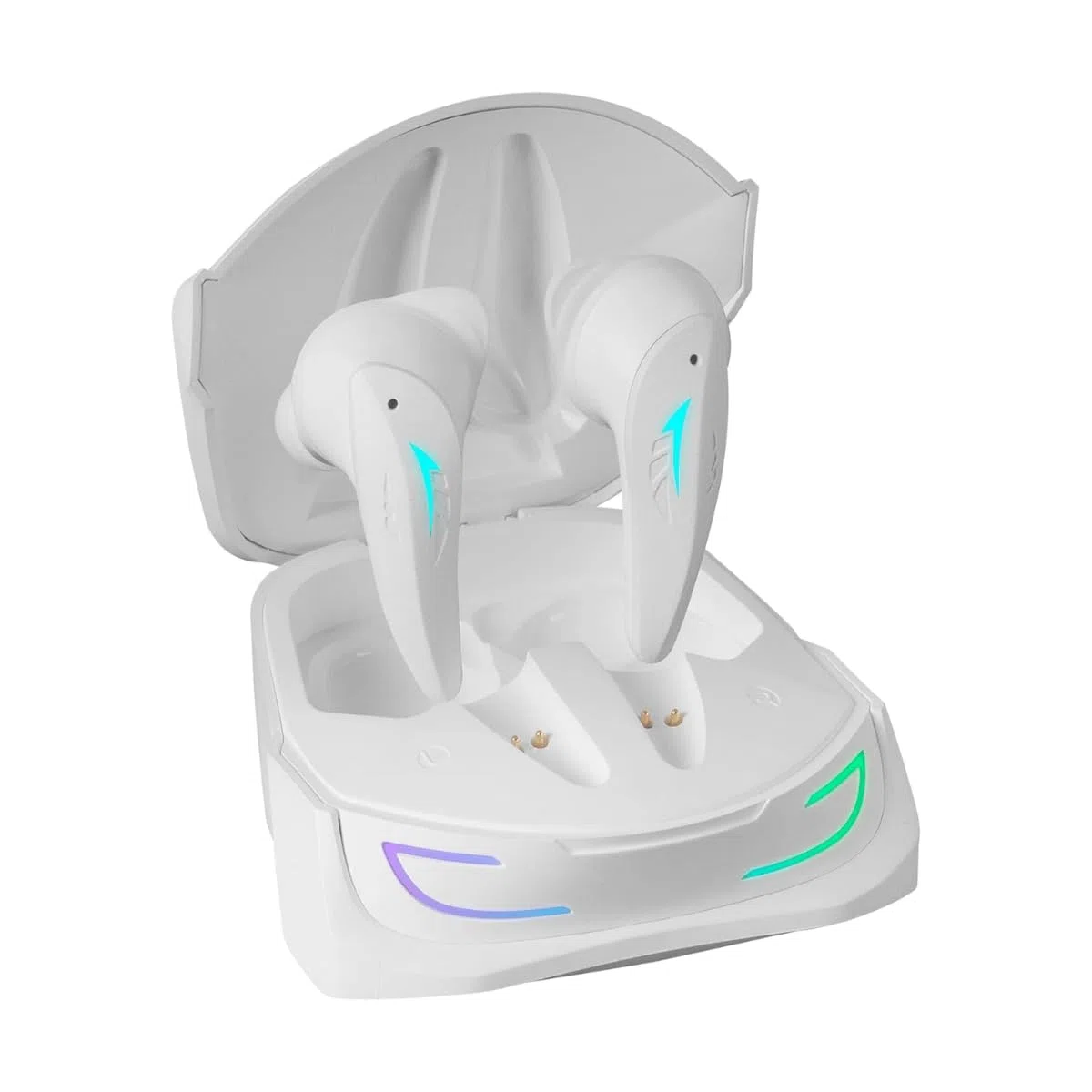 Mars Gaming MHI-Ultra, Auriculares Inalámbricos TWS, RGB Flow, Bluetooth 5.3, Triple Cancelación Ruido, 24H Batería, Blanco