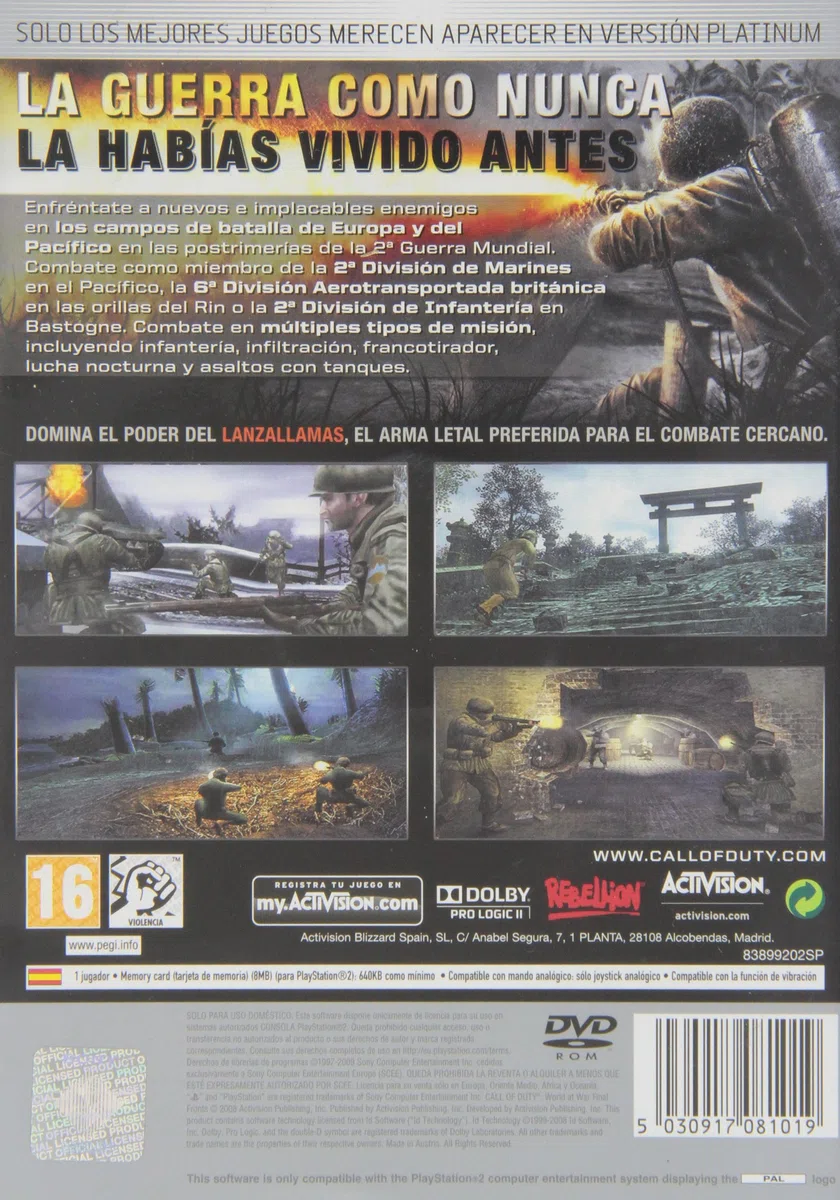 Call of Duty World at War Platinum