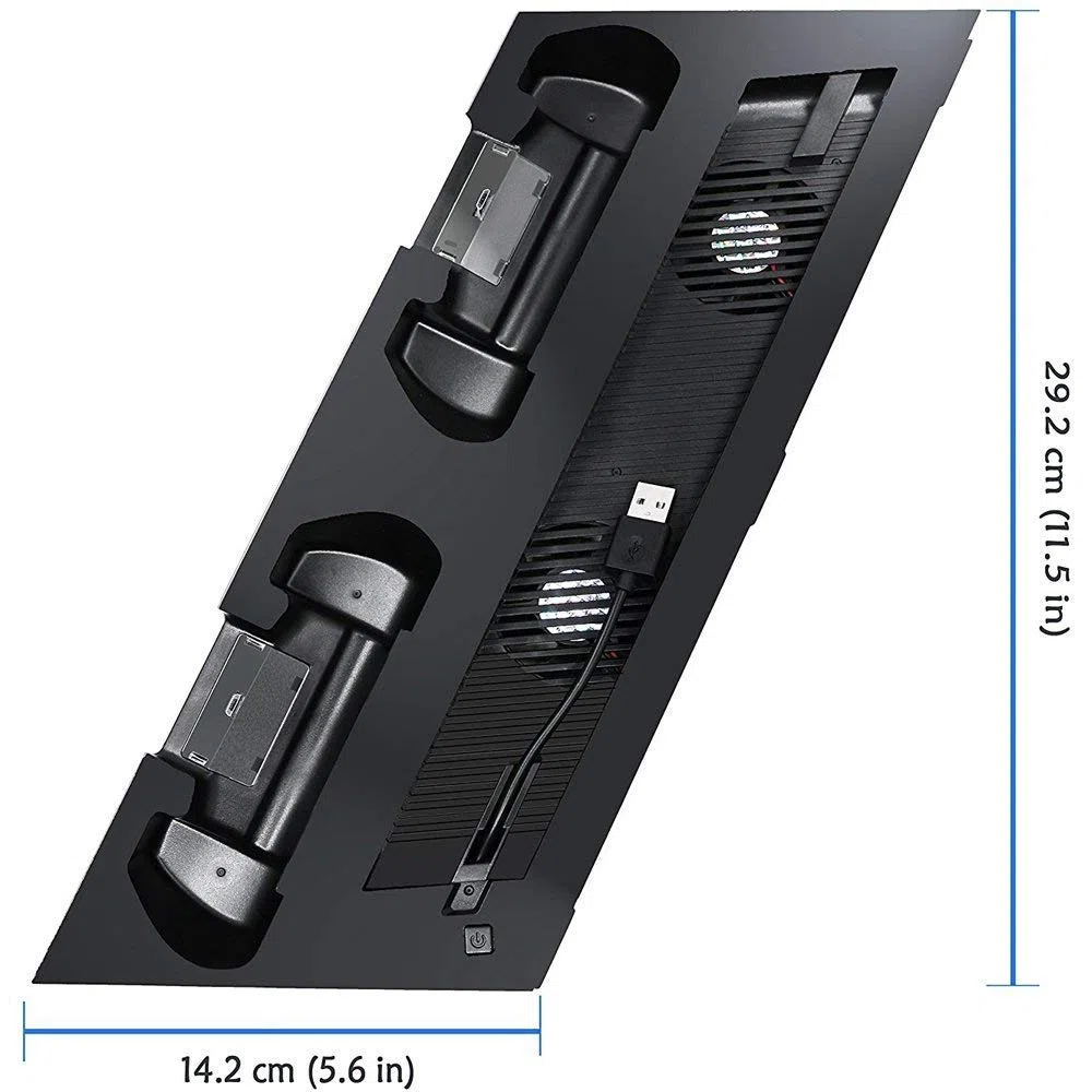 Base vertical vertical para PS4 Slim de carga y controlador de ventilador PlayStation 4 en 1