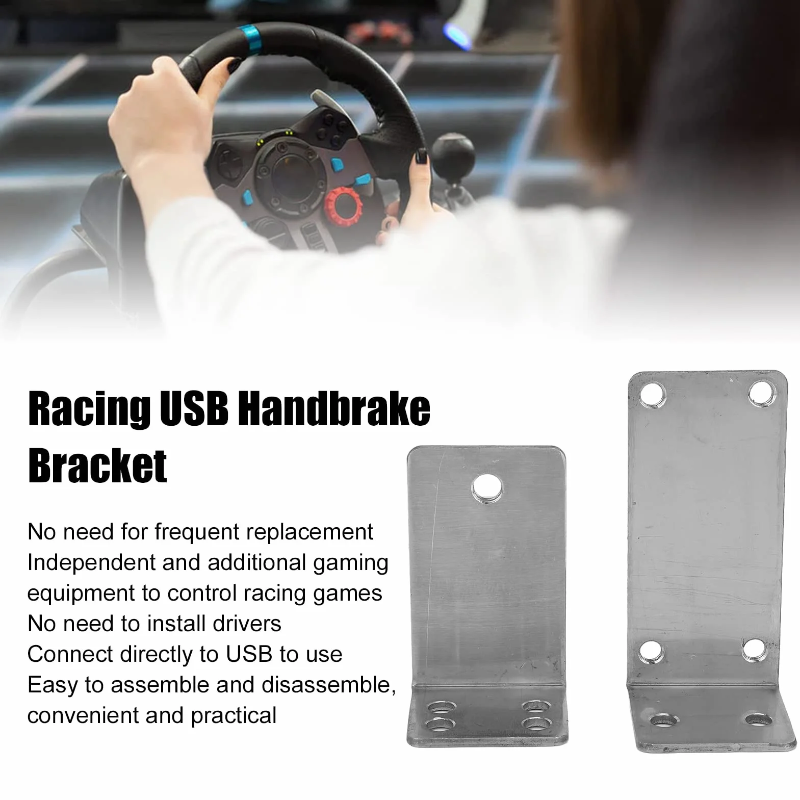 Soporte de Freno de Mano USB, Freno de Mano USB de 64 Bits para Juegos Sim Racing Soporte de Freno de Mano para G27 G25 G29 T500 T300 PC, Accesorio de Juego de Carreras de PC Plug And Play