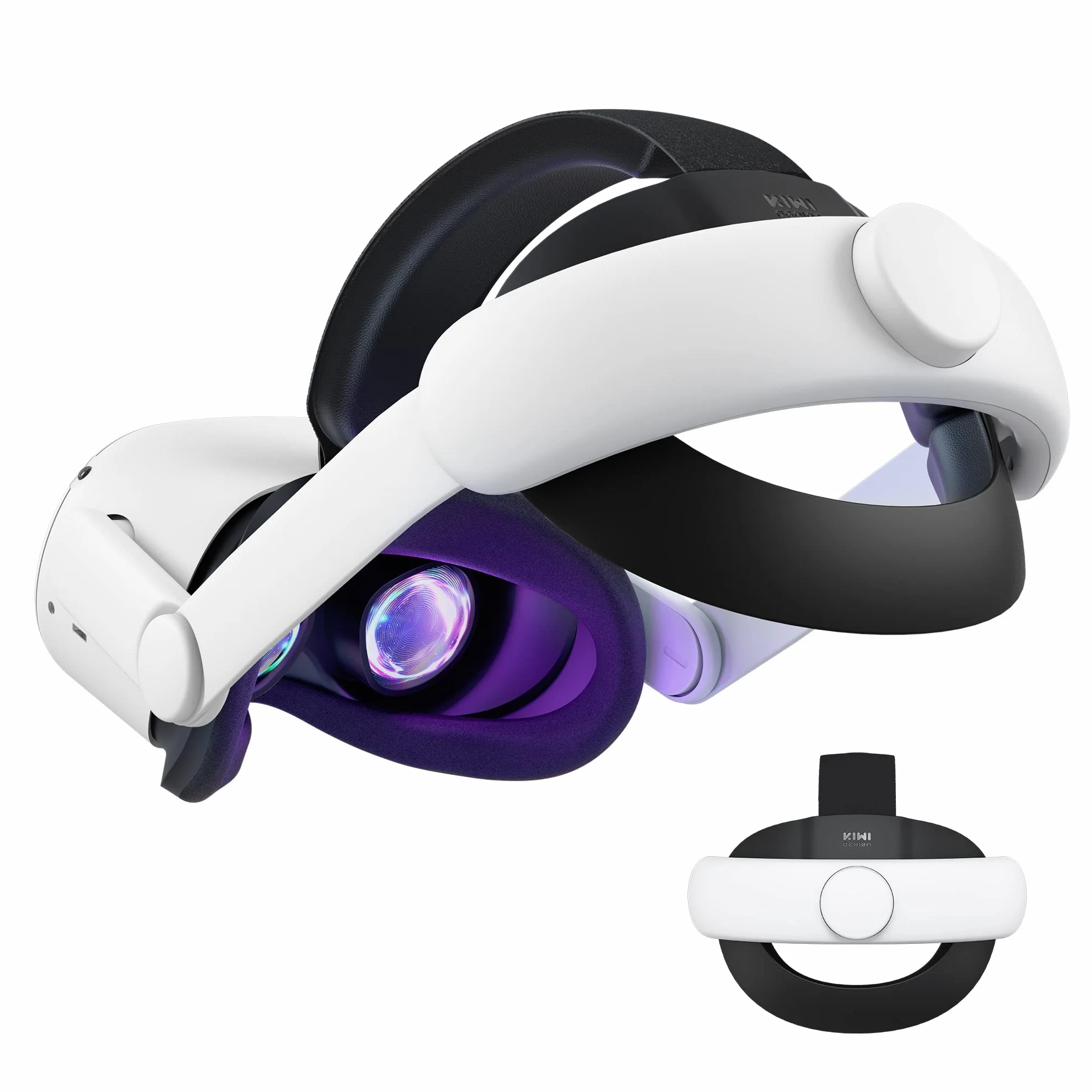 KIWI design Correa Elite Ajustable Compatible con Quest 2 Accesorios, Reemplazo Correa de Cabeza para Mayor Soporte y Comodidad en VR