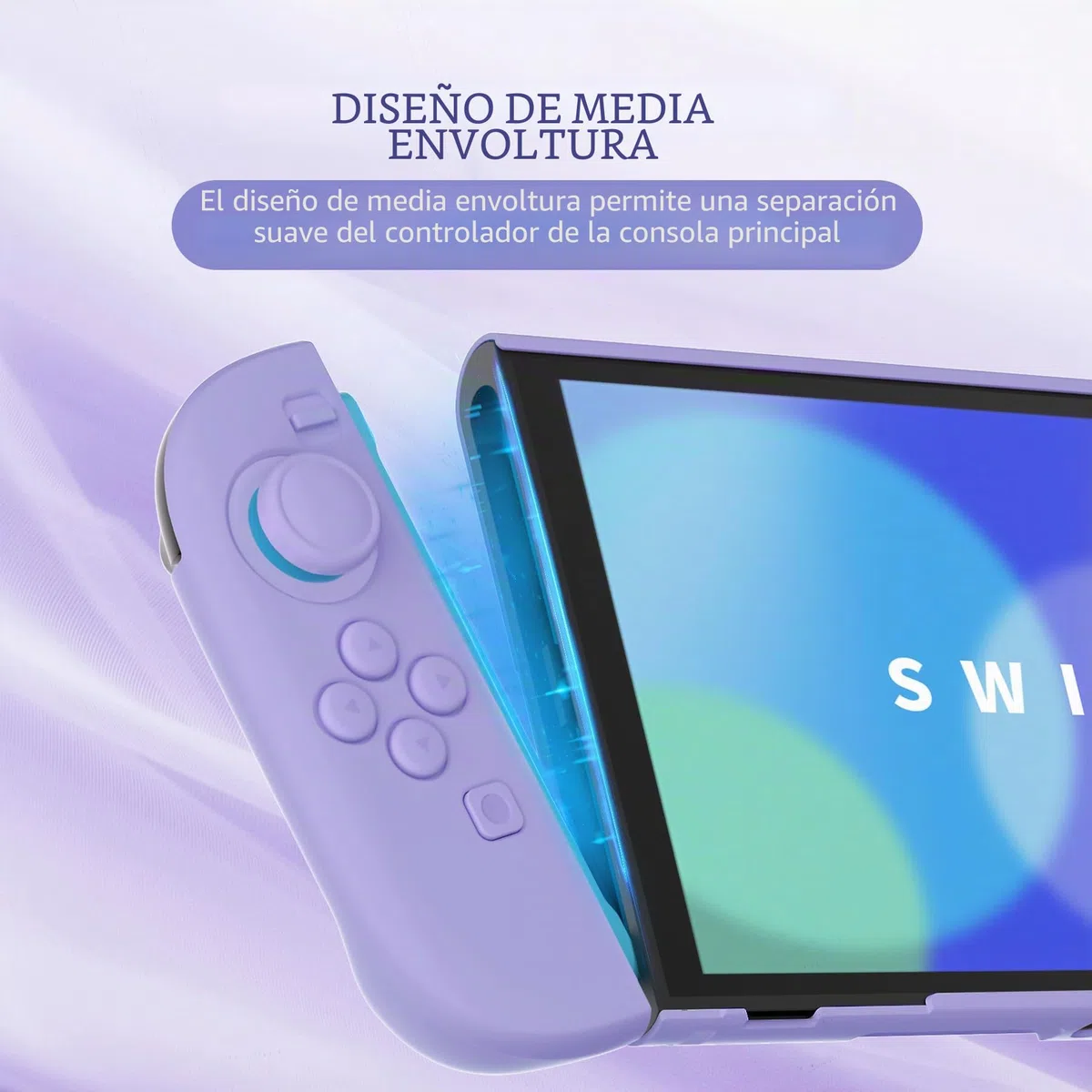 PlayVital Funda Protectora para Nintendo Switch 2 - Carcasa Rígida con Tapas para Joystick, Pegatina y Botones, Compatible con Dock, Antirayaduras y Antigolpes (Violeta Claro)