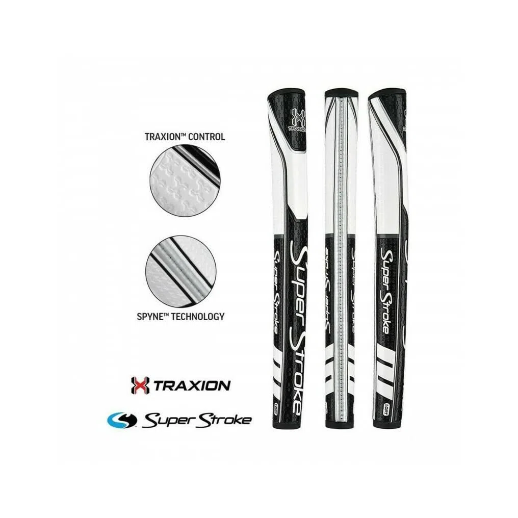 SuperStroke 1.0PT Agarre para Putter de Golf, Negro/Gris