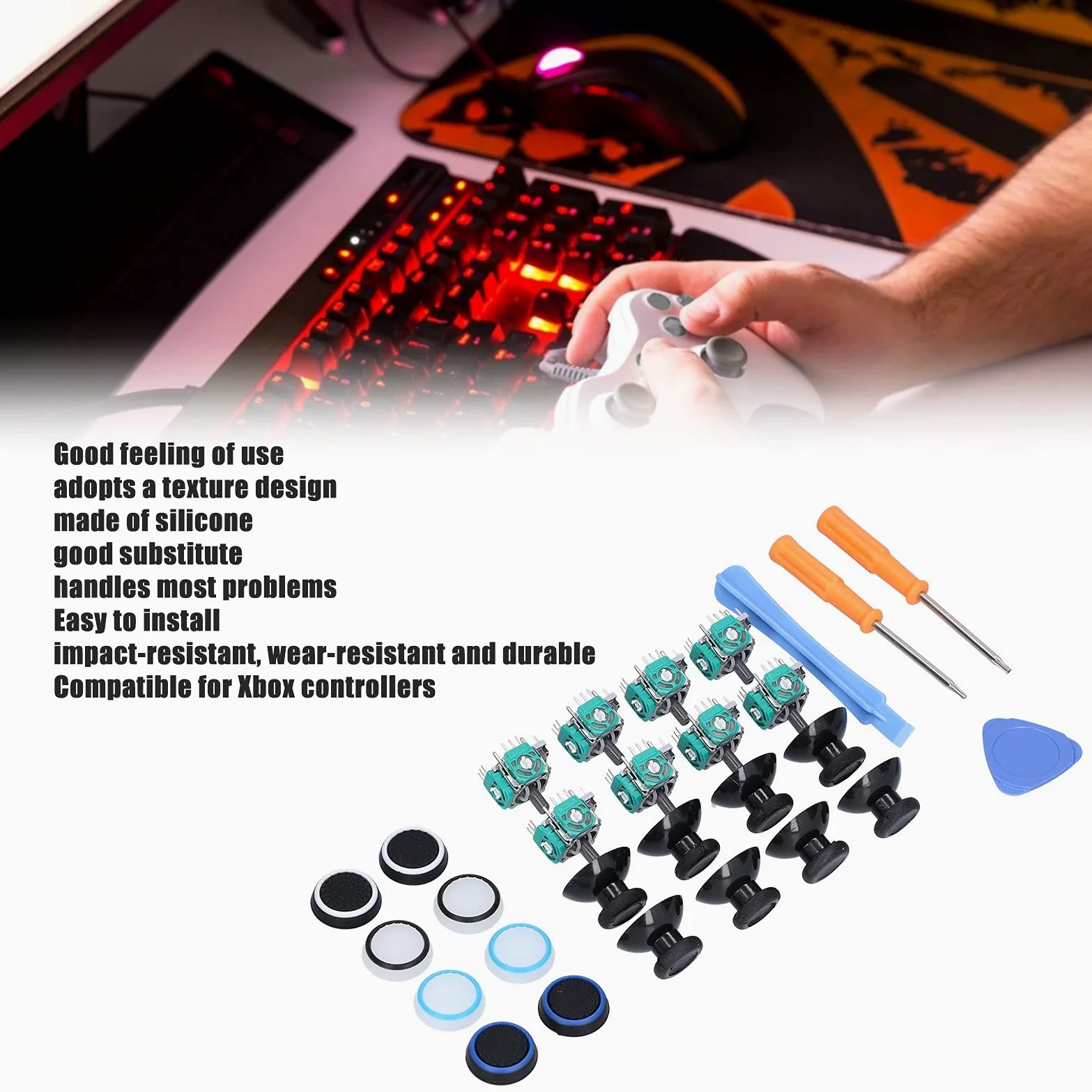 Kit de Joystick para One, Piezas de Repuesto para el Controlador One Compatible con el Controlador Regular S 1st 360(QM21071011 (Color Puro))