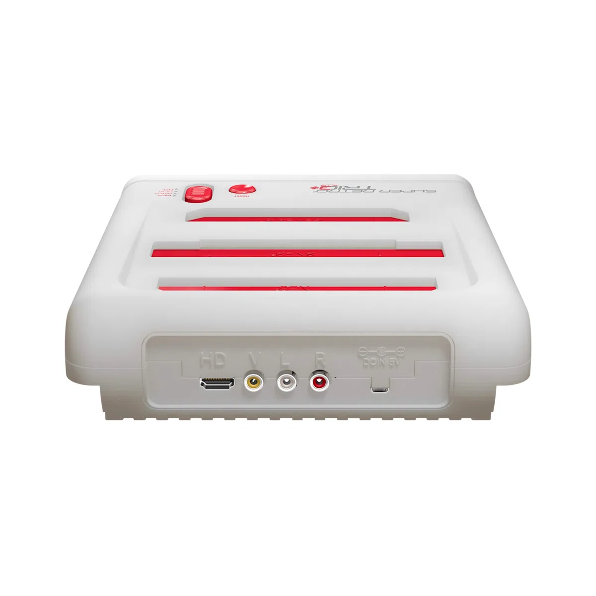 Retro-Bit Super Retro Trio HD Plus 720P - Sistema de consola 3 en 1 - Puerto HDMI - para juegos originales NES/SNES, Super Nintendo y Sega Genesis - Rojo/Blanco