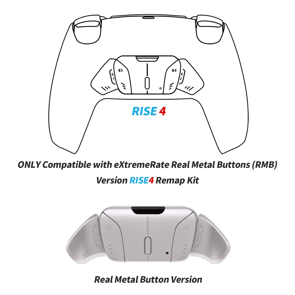 RISE4 FPC Remap Board Reemplazable de eXtremeRate RISE4 Real Metal Botones (RMB) Versión Remap Kit para ps5 Control - No Incluye Mando & Otros Rise Accesorios