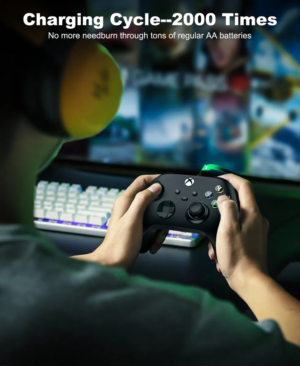HASACOOL Batería para Controlador Xbox, 2 x 4800 mWh batería Recargable para Controlador Xbox Series X, batería con 4 Cubiertas de batería para Xbox Series X/S/Xbox One/Xbox One S/X/Elite Controller