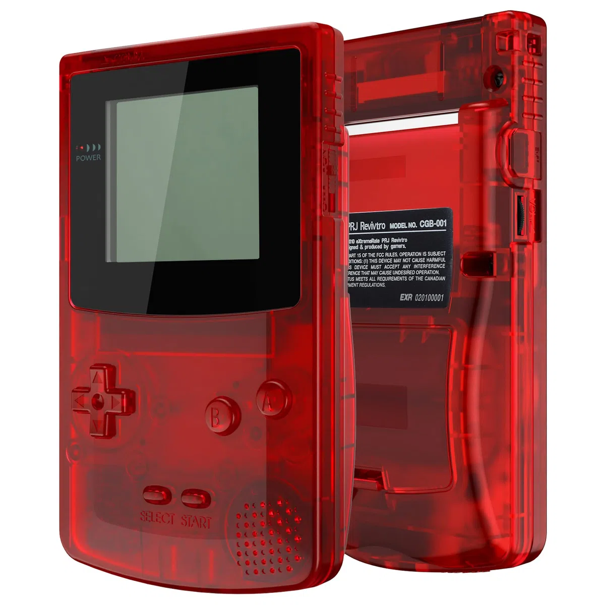 eXtremeRate Carcasa Transparente IPS Ready para Game Boy Color (GBC), Compatible con OSD IPS y LCD Estándar, Kit de Funda con Botones para Game Boy - Sin Consola ni Pantalla, Rojo