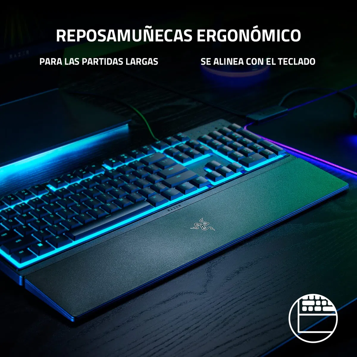 Razer Ornata V3 X - Teclado para Juegos de Bajo Perfil (Interruptores de Membrana Silenciosos, Teclas Recubiertas de rayos UV, Diseño Duradero y Resistente a Derrames) QWERTY Teclado ES | Negro