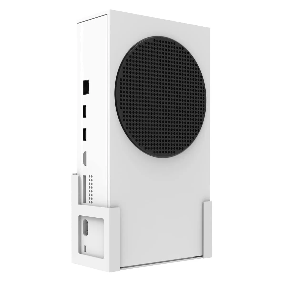 Monzlteck Soporte de Pared para Xbox Series S, Totalmente metálico, Colgante Vertical de Pared con botón de Encendido, Izquierda/Derecha, Soporte de Pared para XSS