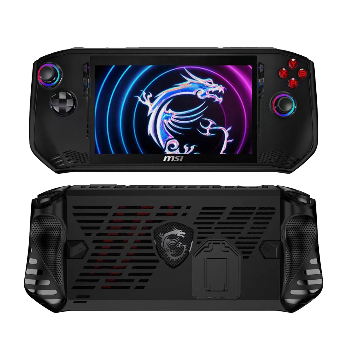 Funda para MSI Claw,Agarre TPU Estuche Protectora para MSI Claw A1M Juegos Portátiles,Funda Trasera Blanda con Soporte para MSI Claw(Negro)