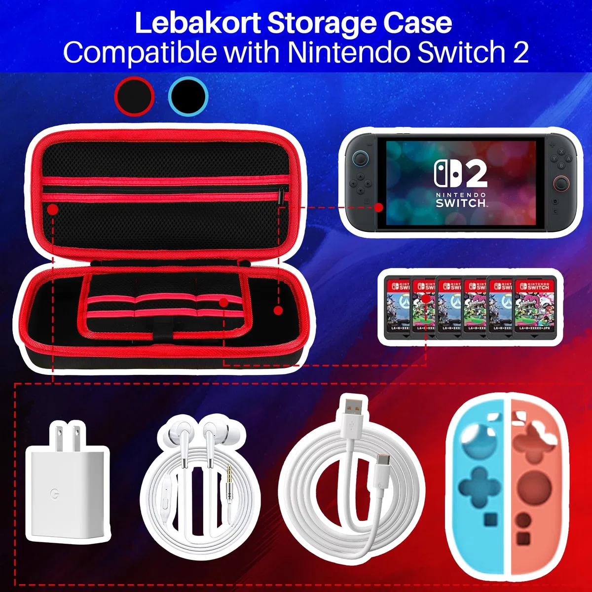 Lebakort Duro Caja Estuche Funda para Nintendo Switch 2