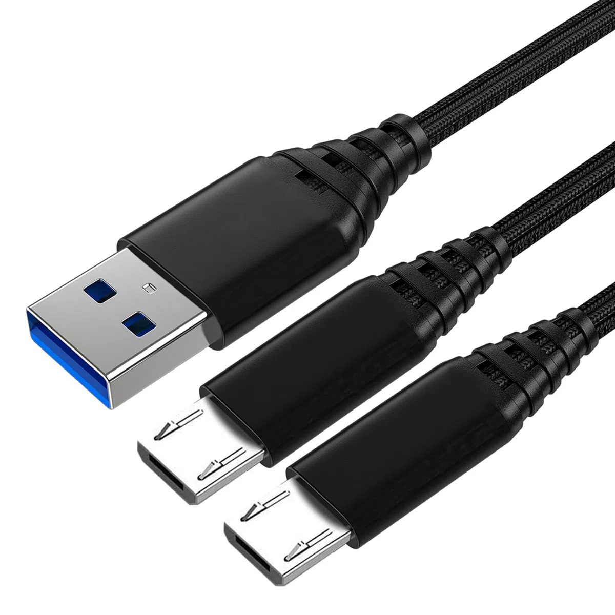 Cable de carga para controlador PS4, paquete de 2 cables micro USB de 3 m, cable de sincronización de carga para Sony PlayStation 4/Dualshock 4, Microsoft Xbox One, Play and Charge, extralargo