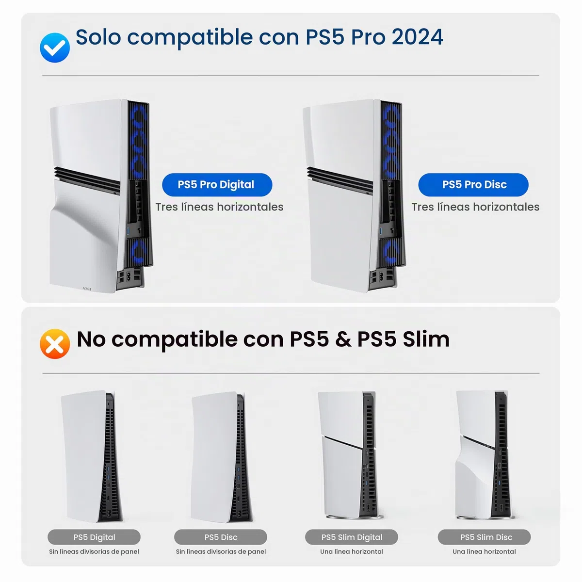 KIWIHOME Ventilador de Enfriamiento Mejorado para PS5 Pro con 4 Ventiladores y 36 Aspas, Enfriamiento más Silencioso con Velocidad Ajustable, Apagado Automático,No para PS5 2020/Versión Slim 2023