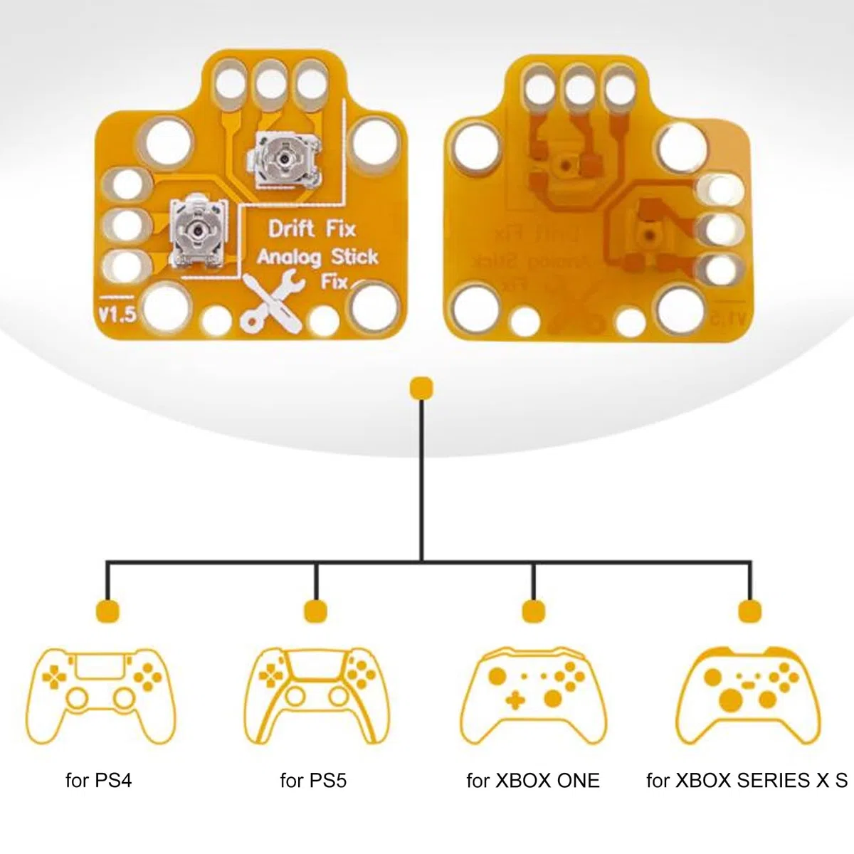 10Pcs Universal Gamepad Joystick Drift Repair Board, Gamepad Joystick Drift Repair Board, 3D Thumb Stick Drift Fix Mod para PS4 para PS5 para Xbox Gold