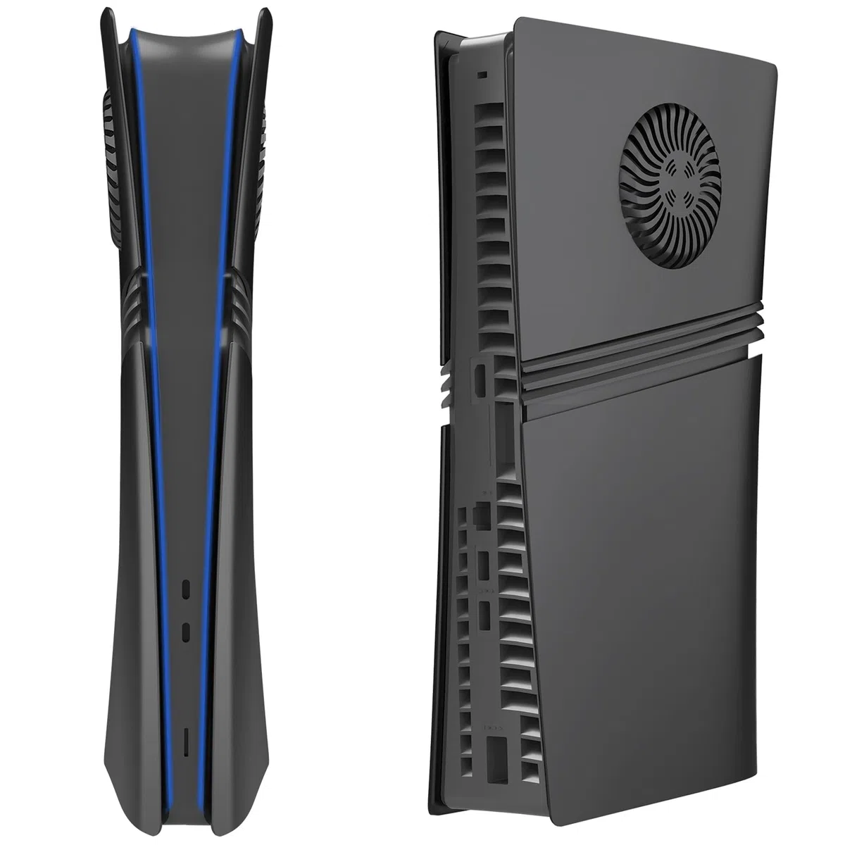Placas frontales a prueba de golpes para PS5 Pro Digital Edition – Placas de repuesto mate de ABS duro con rejillas de ventilación, paneles a presión a prueba de polvo y antiarañazos (para consola