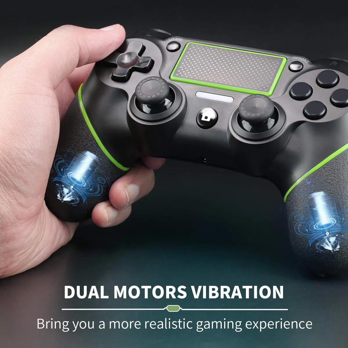 Mando para PS-4, Mando Inalámbrico Mando Bluetooth Compatible con PS-4/Pro/Slim/PC, Gamepad Jostick con Vibración, Turbobotón, Giroscopio De 6 Ejes, Panel Táctil, Audio Jack